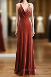 Simple V Neck Velvet Formal Dresses Mermaid Long Wedding Guest Dress
